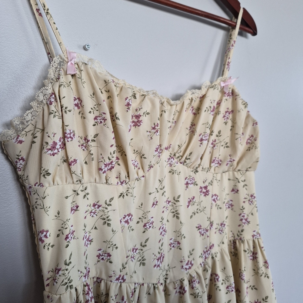 Cream Floral Dress
